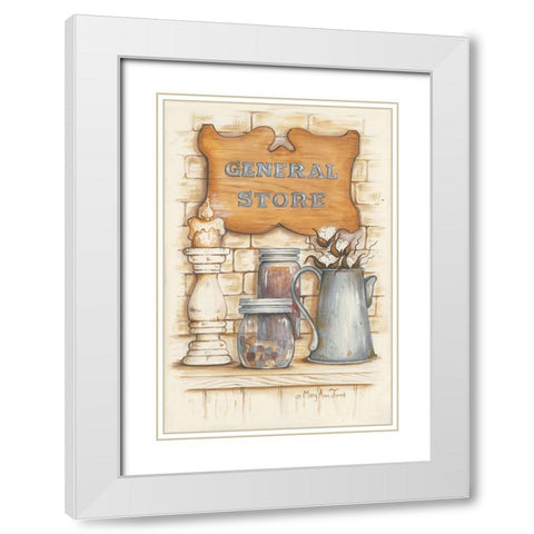 General Store White Modern Wood Framed Art Print with Double Matting by June, Mary Ann