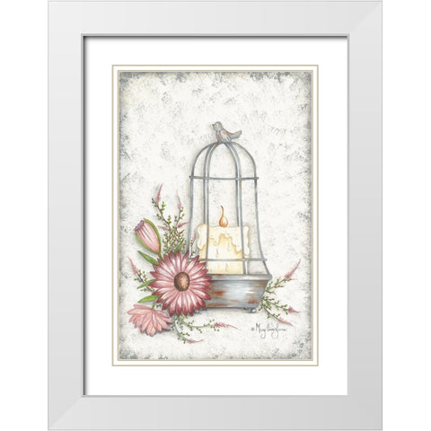 Pretty Cloche White Modern Wood Framed Art Print with Double Matting by June, Mary Ann
