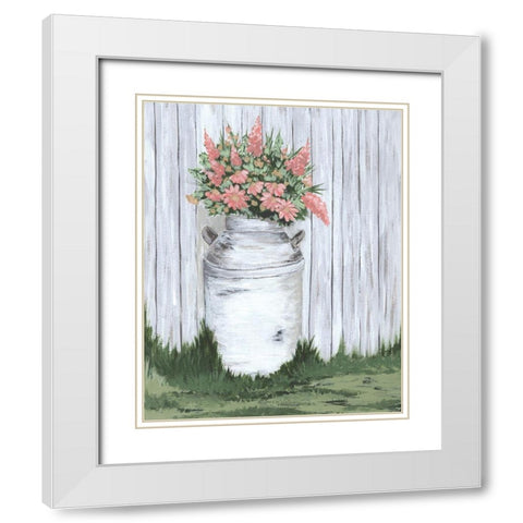 White Washed Milk Can White Modern Wood Framed Art Print with Double Matting by Norman, Michele