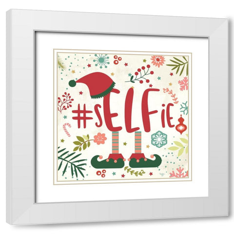 #sELFie White Modern Wood Framed Art Print with Double Matting by Mollie B.