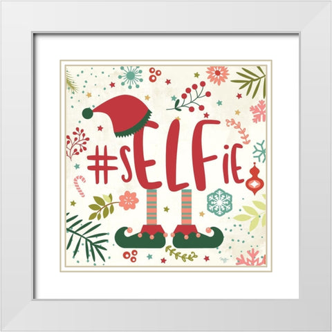 #sELFie White Modern Wood Framed Art Print with Double Matting by Mollie B.