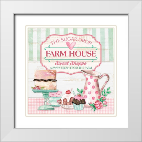 Sweet Shoppe White Modern Wood Framed Art Print with Double Matting by Mollie B.