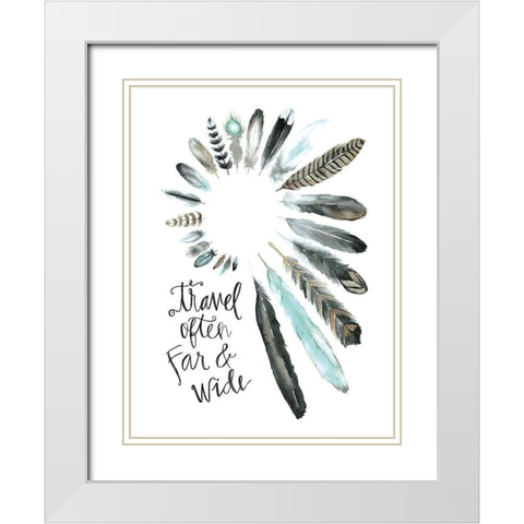 Travel Often Far and Wide White Modern Wood Framed Art Print with Double Matting by Masey St. Studios