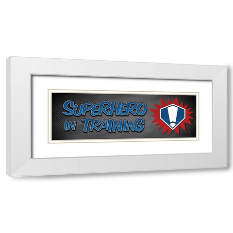 Superhero in Training! White Modern Wood Framed Art Print with Double Matting by Rader, Lauren