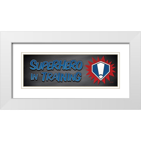 Superhero in Training! White Modern Wood Framed Art Print with Double Matting by Rader, Lauren