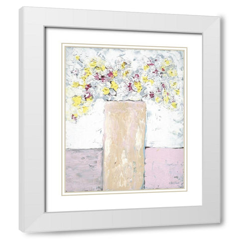 Kitchen Table Flowers White Modern Wood Framed Art Print with Double Matting by Ebert, Roey