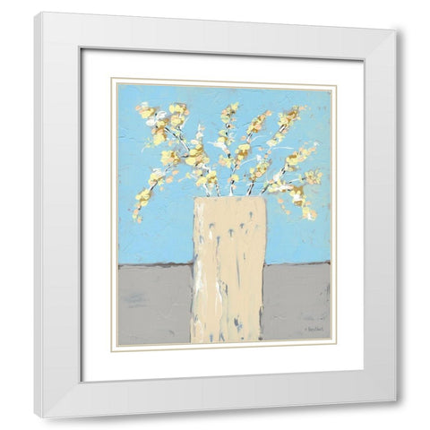 Forsythia White Modern Wood Framed Art Print with Double Matting by Ebert, Roey