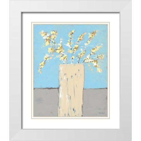 Forsythia White Modern Wood Framed Art Print with Double Matting by Ebert, Roey