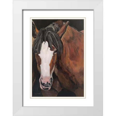 Horse Portrait I White Modern Wood Framed Art Print with Double Matting by Redman, Suzi