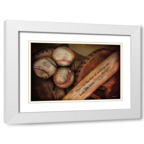 Play Ball White Modern Wood Framed Art Print with Double Matting by Vieira, Robin-Lee