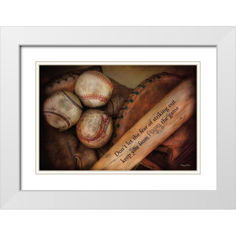 Play Ball White Modern Wood Framed Art Print with Double Matting by Vieira, Robin-Lee