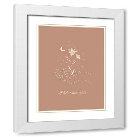 Start Somewhere White Modern Wood Framed Art Print with Double Matting by Nieman, Rachel