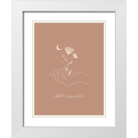 Start Somewhere White Modern Wood Framed Art Print with Double Matting by Nieman, Rachel