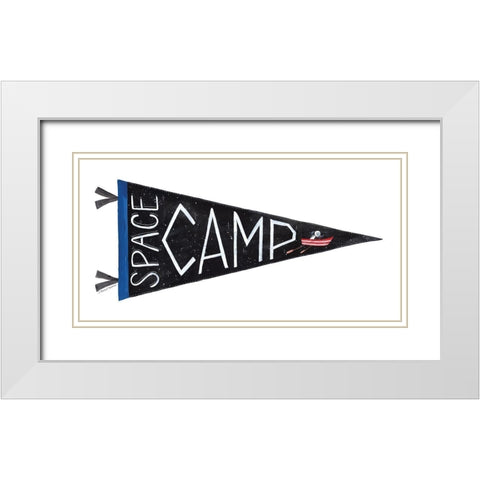 Space Camp Pennant White Modern Wood Framed Art Print with Double Matting by Nieman, Rachel
