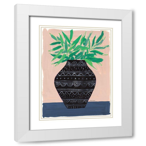 Global Vase I White Modern Wood Framed Art Print with Double Matting by Nieman, Rachel