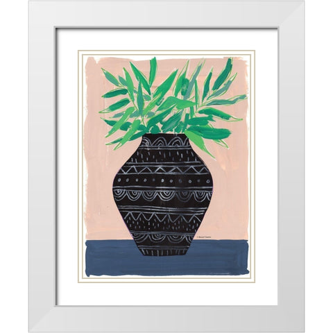 Global Vase I White Modern Wood Framed Art Print with Double Matting by Nieman, Rachel