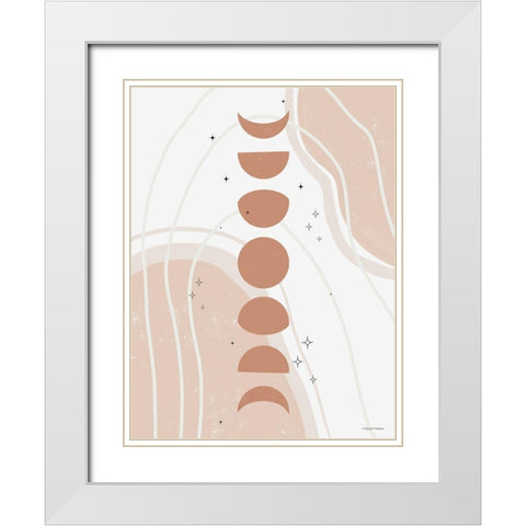 Desert Moon Phase White Modern Wood Framed Art Print with Double Matting by Nieman, Rachel