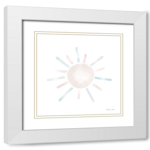 Watercolor Sun White Modern Wood Framed Art Print with Double Matting by Ball, Susan