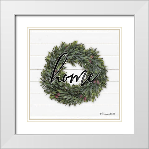 Home Wreath White Modern Wood Framed Art Print with Double Matting by Ball, Susan