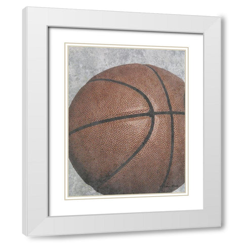 Sports Ball - Basketball White Modern Wood Framed Art Print with Double Matting by Ball, Susan