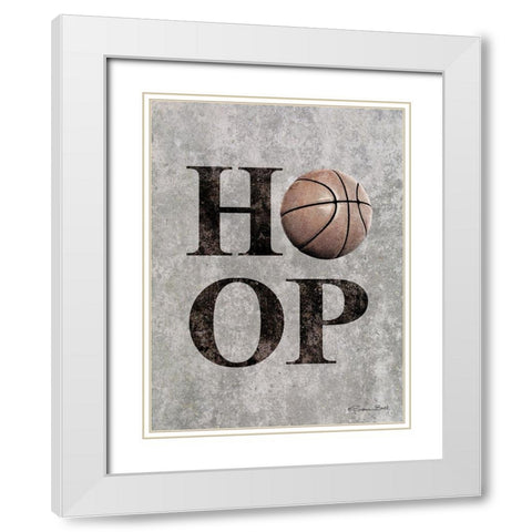 Basketball HOOP White Modern Wood Framed Art Print with Double Matting by Ball, Susan