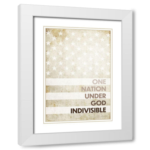 Indivisible White Modern Wood Framed Art Print with Double Matting by Ball, Susan