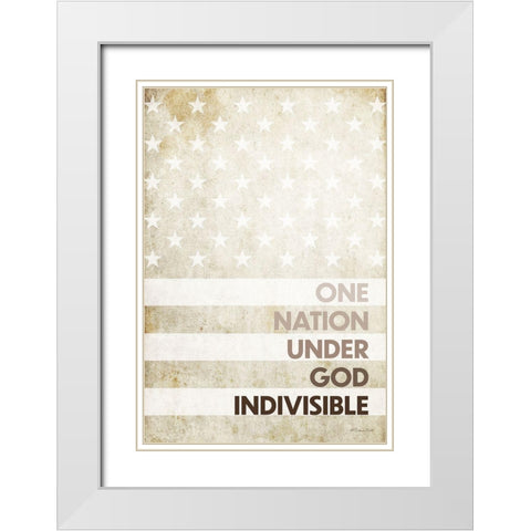 Indivisible White Modern Wood Framed Art Print with Double Matting by Ball, Susan