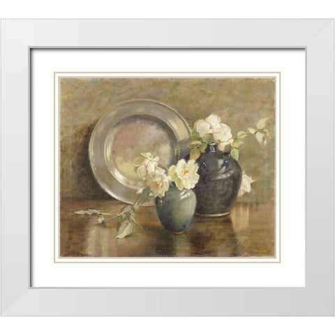 Vintage Romance White Modern Wood Framed Art Print with Double Matting by Stellar Design Studio