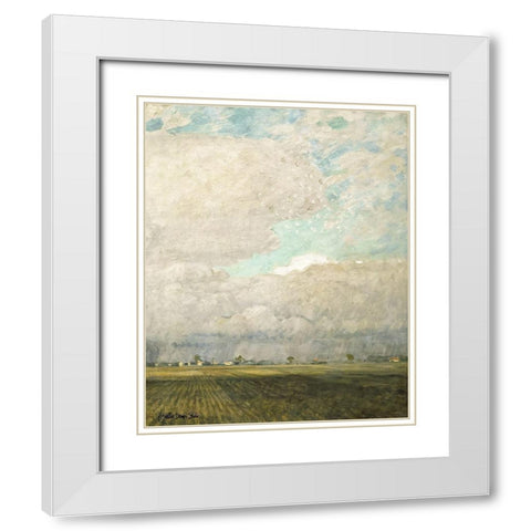 Pasture Land White Modern Wood Framed Art Print with Double Matting by Stellar Design Studio