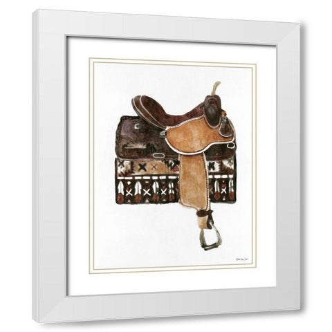 Saddle 1 White Modern Wood Framed Art Print with Double Matting by Stellar Design Studio
