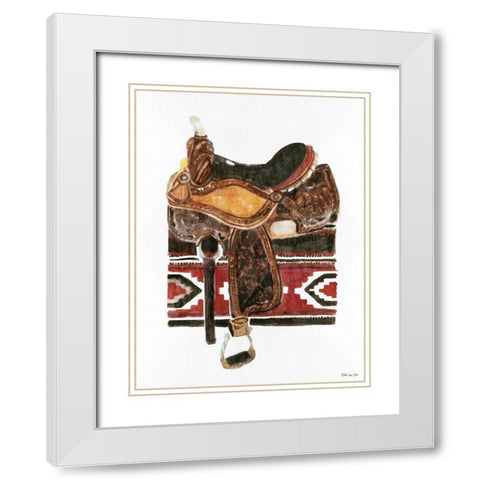 Saddle 2 White Modern Wood Framed Art Print with Double Matting by Stellar Design Studio