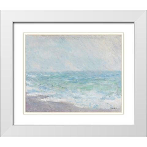 Monets Ocean View White Modern Wood Framed Art Print with Double Matting by Stellar Design Studio