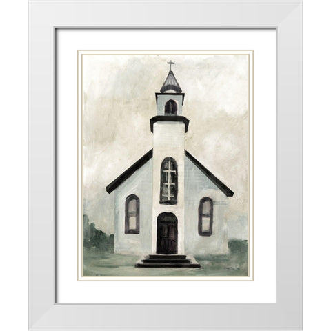 Sunday Morning    White Modern Wood Framed Art Print with Double Matting by Stellar Design Studio