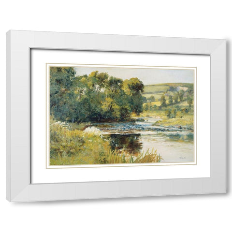 Landscape White Modern Wood Framed Art Print with Double Matting by Stellar Design Studio