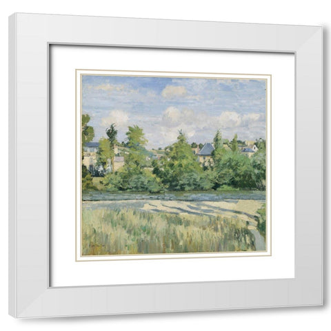 Land 1 White Modern Wood Framed Art Print with Double Matting by Stellar Design Studio