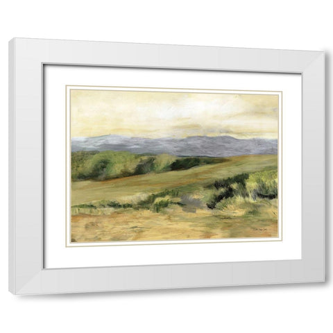 Land 3 White Modern Wood Framed Art Print with Double Matting by Stellar Design Studio