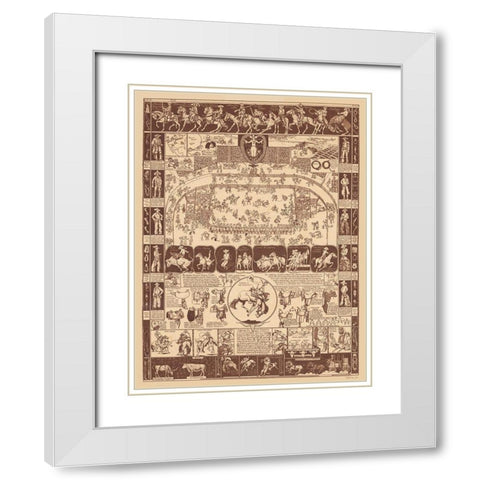 Vintage Cowboy Poster White Modern Wood Framed Art Print with Double Matting by Stellar Design Studio
