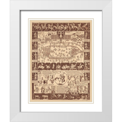 Vintage Cowboy Poster White Modern Wood Framed Art Print with Double Matting by Stellar Design Studio