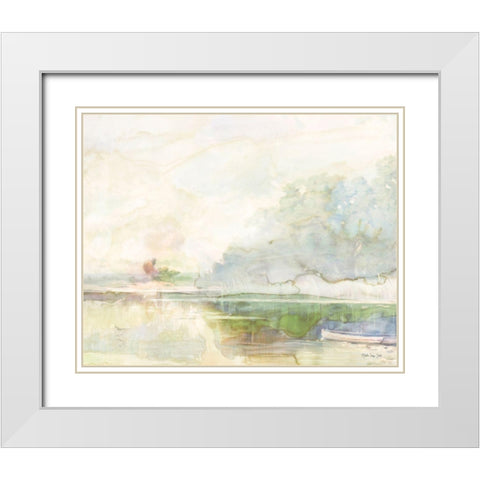Meyers Pond White Modern Wood Framed Art Print with Double Matting by Stellar Design Studio