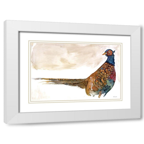 Pheasant 1 White Modern Wood Framed Art Print with Double Matting by Stellar Design Studio