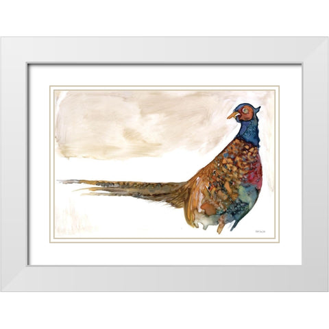 Pheasant 1 White Modern Wood Framed Art Print with Double Matting by Stellar Design Studio