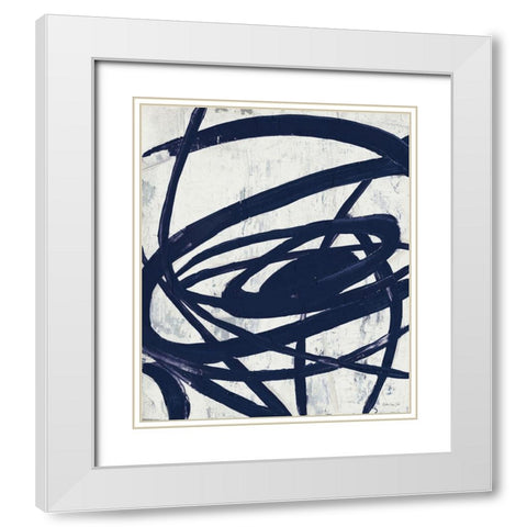 Spin White Modern Wood Framed Art Print with Double Matting by Stellar Design Studio