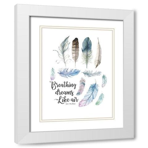 Breathing Dreams Like Air White Modern Wood Framed Art Print with Double Matting by Seven Trees Design