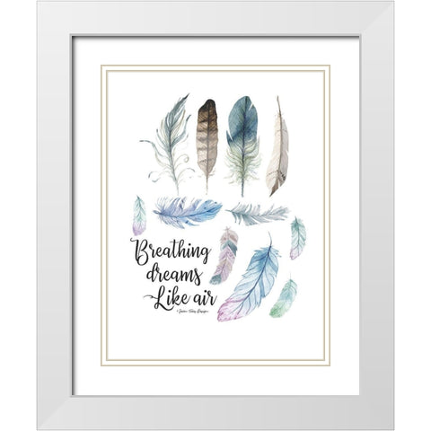 Breathing Dreams Like Air White Modern Wood Framed Art Print with Double Matting by Seven Trees Design