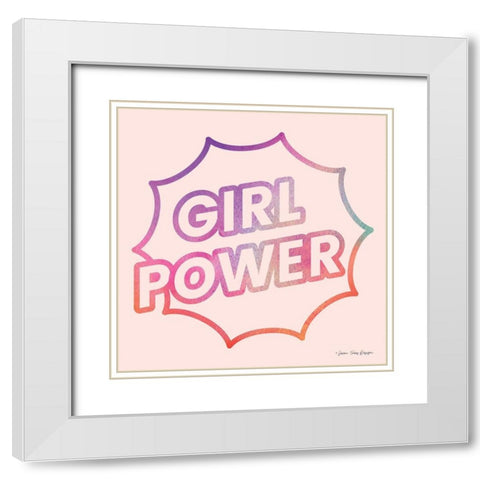Girl Power I White Modern Wood Framed Art Print with Double Matting by Seven Trees Design