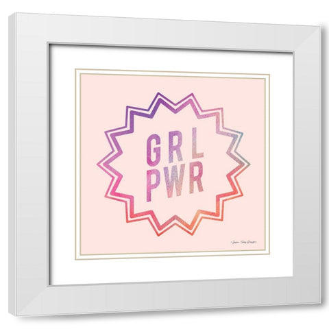 Girl Power II White Modern Wood Framed Art Print with Double Matting by Seven Trees Design