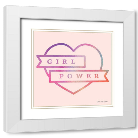 Girl Power IV White Modern Wood Framed Art Print with Double Matting by Seven Trees Design