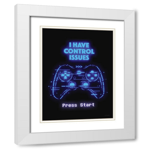 Gamer Control Issues     White Modern Wood Framed Art Print with Double Matting by Seven Trees Design