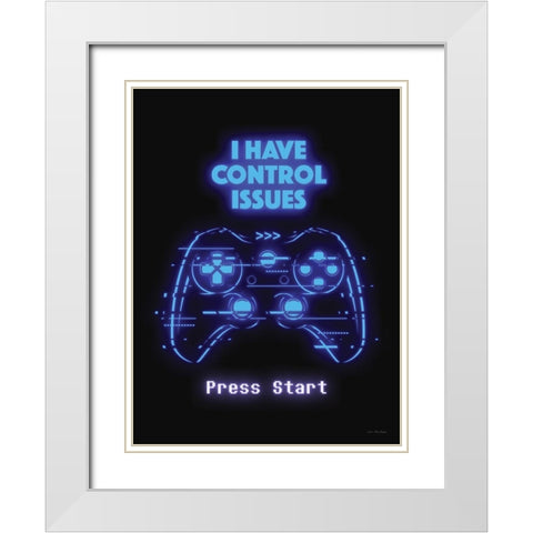 Gamer Control Issues     White Modern Wood Framed Art Print with Double Matting by Seven Trees Design
