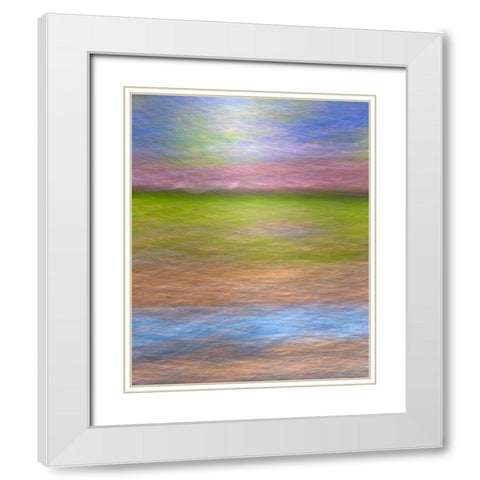 Abstract composite collage White Modern Wood Framed Art Print with Double Matting by Jaynes Gallery